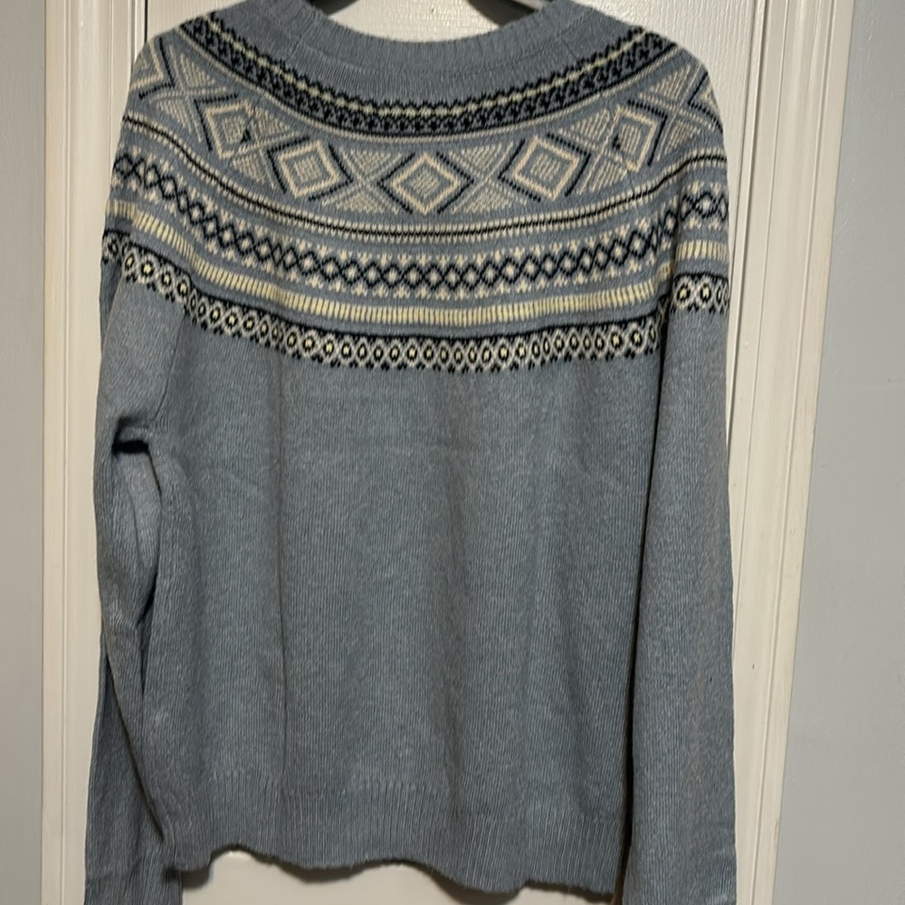 Weatherproof fair isle style Blue Patterned holiday Sweater size L NWT - Picture 4 of 4